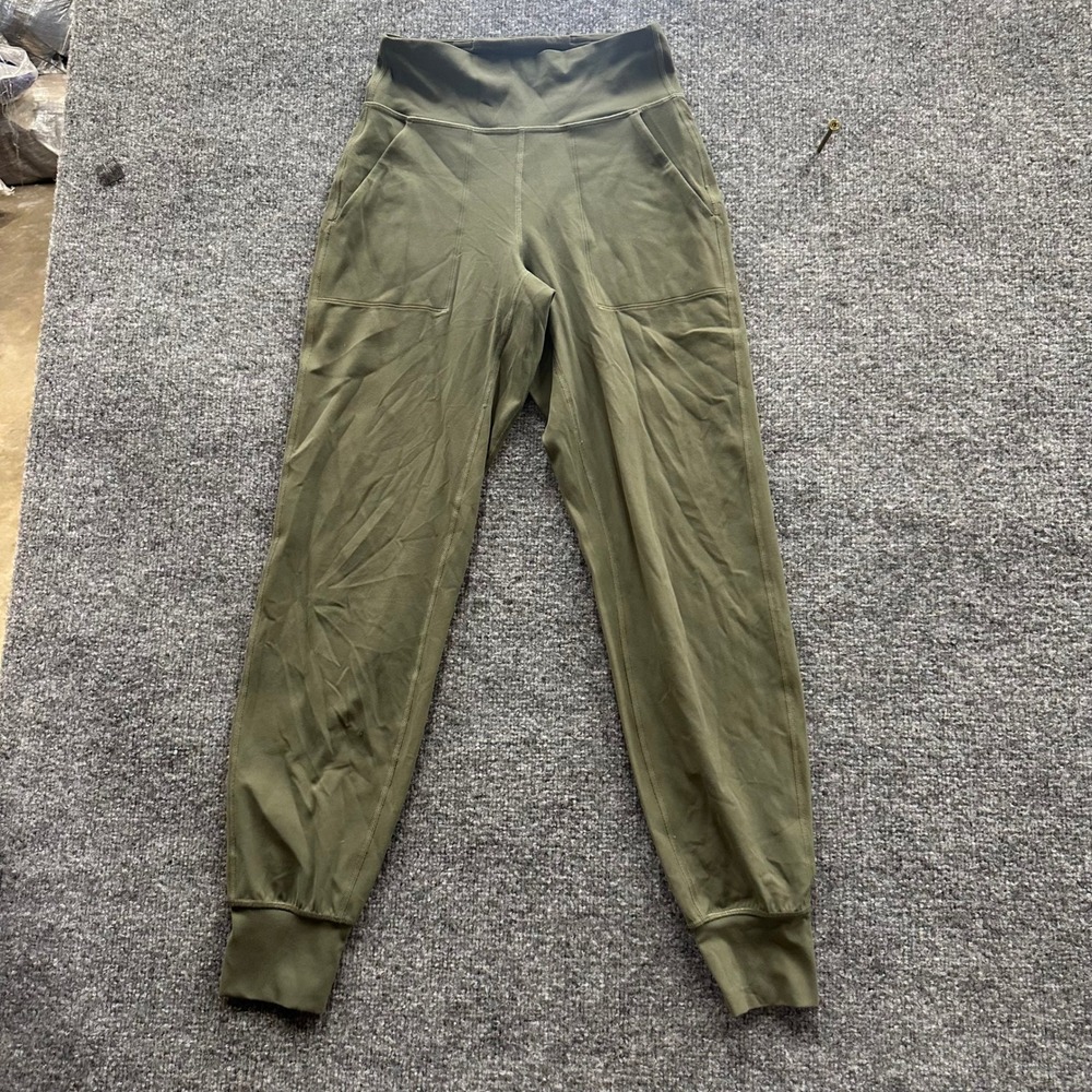 Lululemon Joggers Womens Size 4 Green Align High Rise Slim Fit Athletic Stained